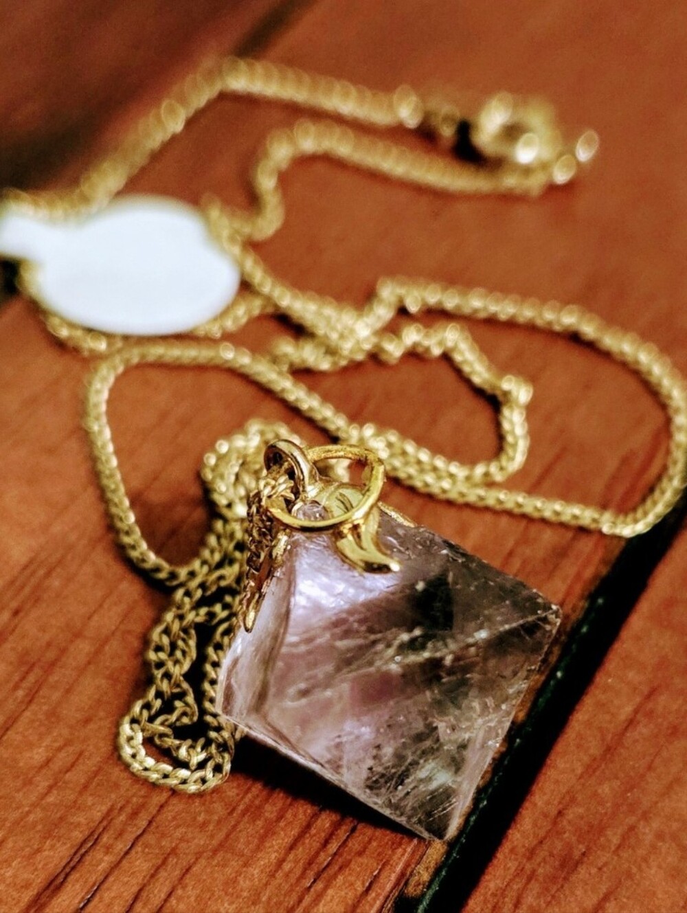 Flourite Prism Gold Plate Necklace